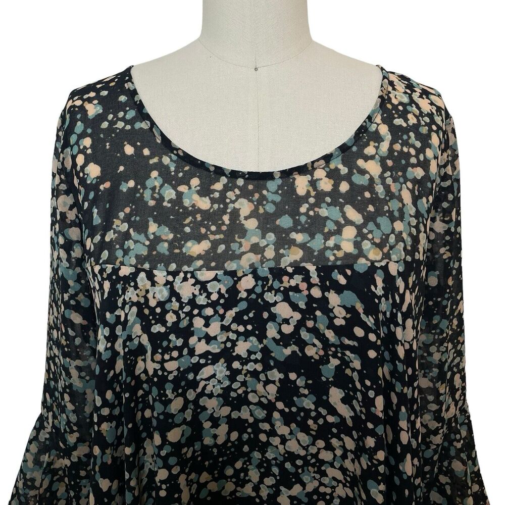NWT Anthropologie Paper Crown Droplets Dress A-Line Pullover 3/4 Bell Sleeve MP - Picture 5 of 14